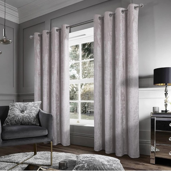 Always4u Soft Crushed Velvet Curtains Grommet Luxury Drapes - Picture 1 of 10